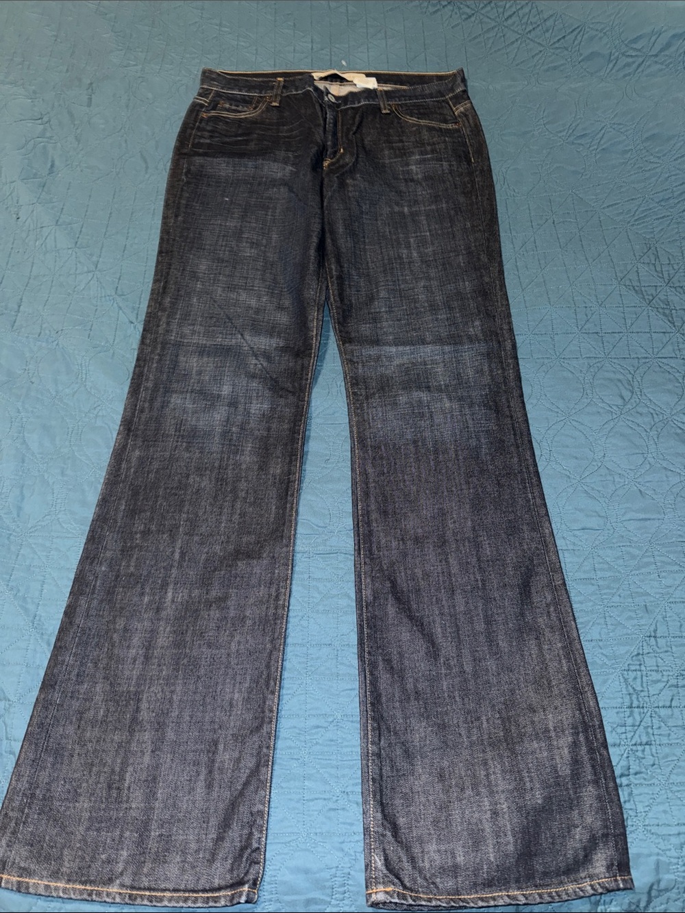Dark Blue Boot Cut Jeans -Xtra Tall! Long Inseam! 100% Cotton